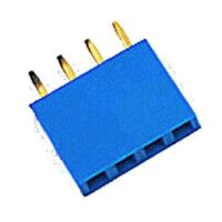 Pin header female pinsocket 1x4-pin 2.54mm pitch blauw